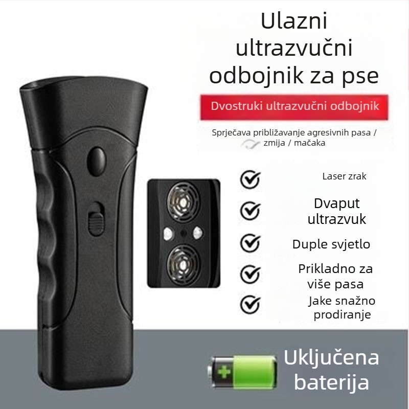 Ultrazvučni repelent za pse - Visokoučinkoviti vanjski uređaj za zaustavljanje lajanja, zaštita od ugriza (Brand: other; Materijal: Poliester; Primjenjivo: Opća namjena; Uvoz: Ne)