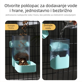 Automatska posuda za vodu i hranu za mačke i pse, visi u kavez, ABS materijal, komplet automatskog hranjenja, Jim Babe marka, pakiranje 24/30