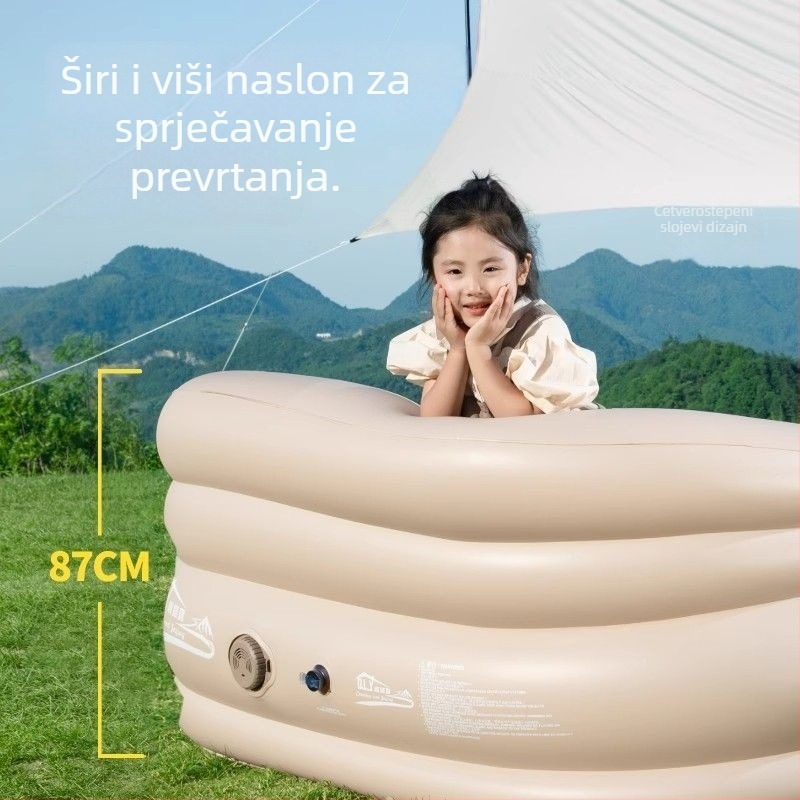 Naduvani madrac za kampiranje s ugrađenom pumpom, 1 sloj, površina Chunya Spun