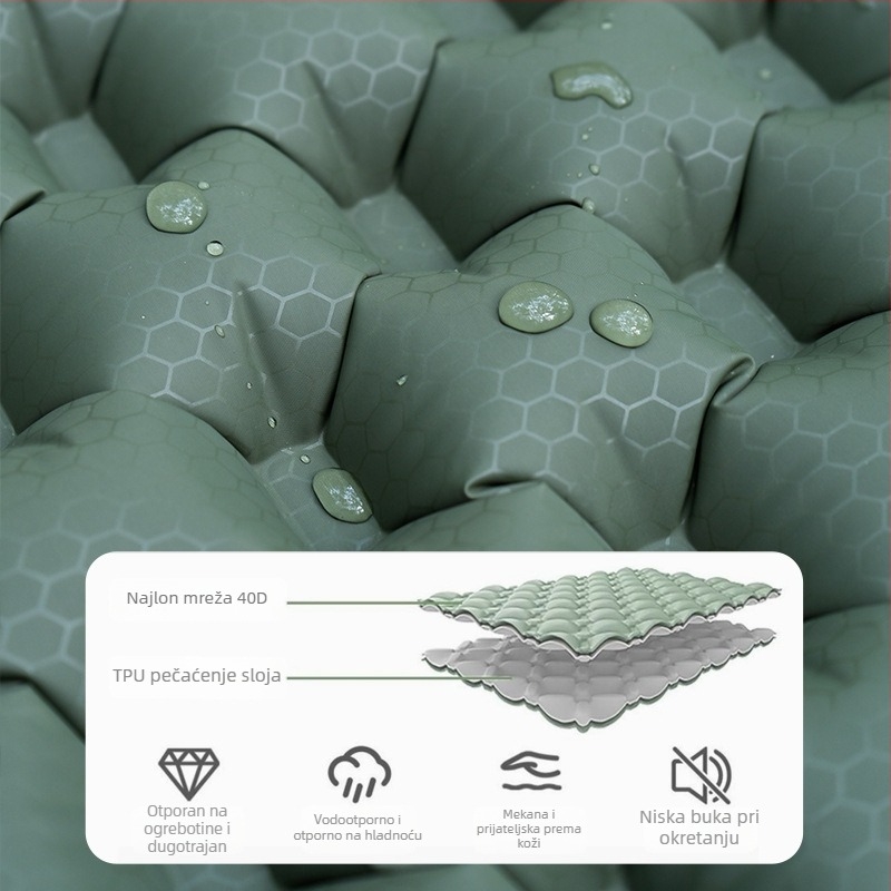 Vanjski napuhivački madrac za kampiranje za jednu osobu, TPU, 570 g, ručna pumpa