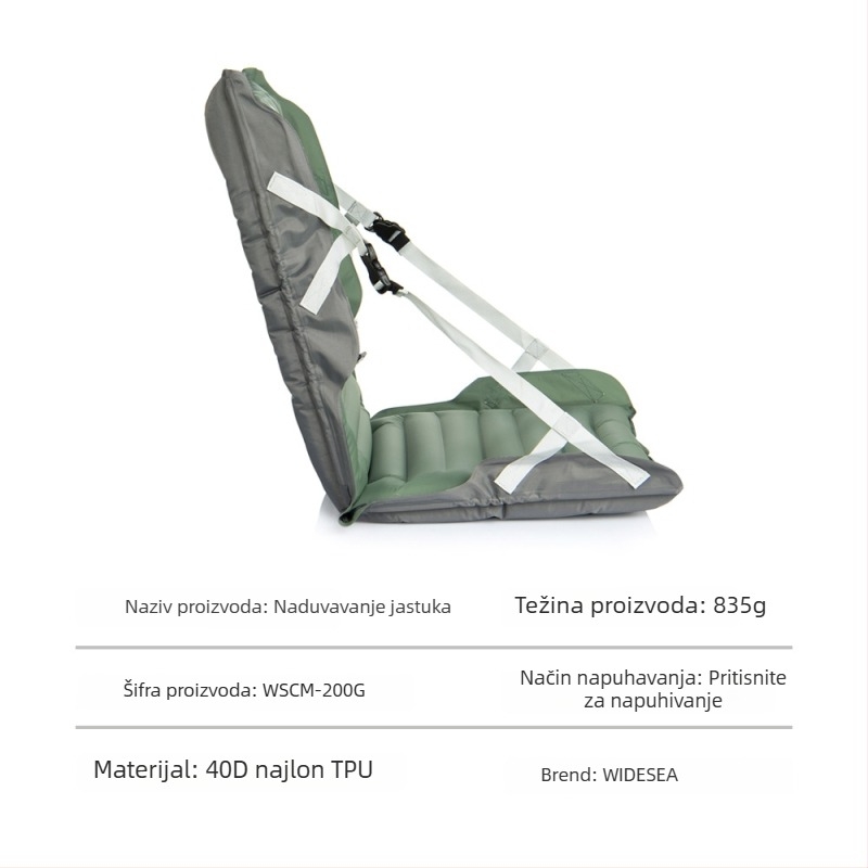 Nafukacijski kamp madrac s TPU i najlonskim materijalom, vodootporan i topao, 835 g, nosivost 200 kg, površina poliester