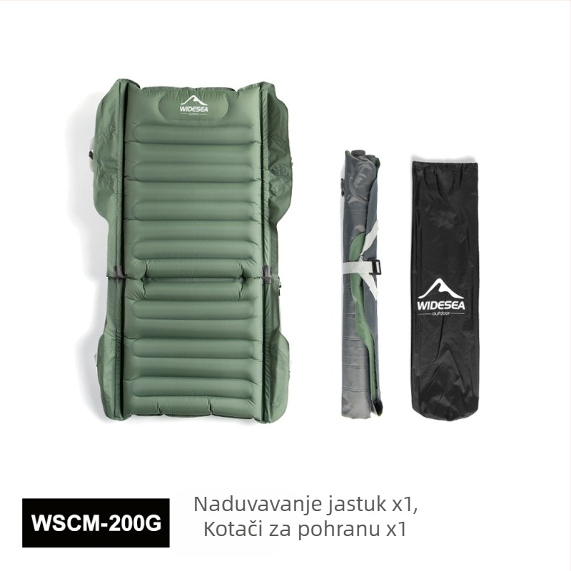 Nafukacijski kamp madrac s TPU i najlonskim materijalom, vodootporan i topao, 835 g, nosivost 200 kg, površina poliester