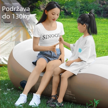 Nafukivani ležaj za kampiranje, prijenosni jednoporodni zračni madrac s automatskim napuhivanjem; težina 2,5 kg, nosivost 130 kg