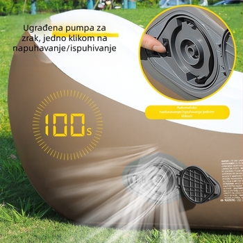 Nafukivani ležaj za kampiranje, prijenosni jednoporodni zračni madrac s automatskim napuhivanjem; težina 2,5 kg, nosivost 130 kg