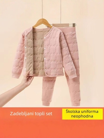 Dječji toplinski komplet s kardiganom, unisex, zimski sloj, poliester materijal, mekana obrada