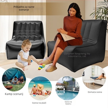 L-oblik na napuhavanje kauč za odrasle - PVC kompozitna tkanina, debljina 0,55 mm, težina 2,1 kg, prilagodljivo, model Sofa-compound vertical drawstring