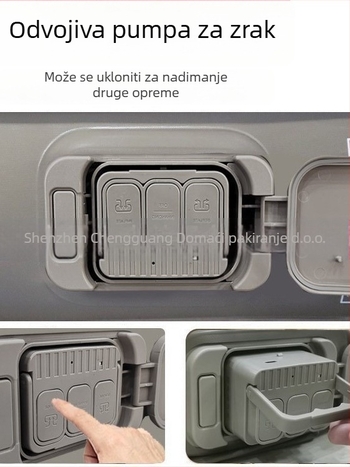 Napuhljivi kauč za kampiranje s ugrađenom električnom pumpom – prijenosan, dvostruka konstrukcija, Oxford platna površina, nosivost 400 kg