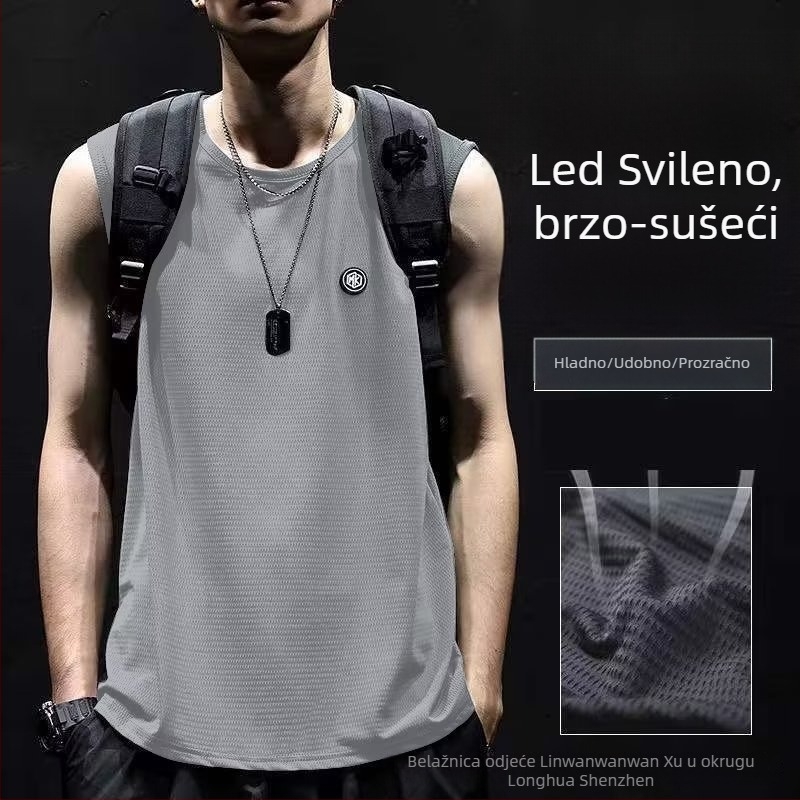 Sportski prsluk s kamuflažnim uzorkom, slobodan kroj, digitalni tisak na poliesteru, bez rukava