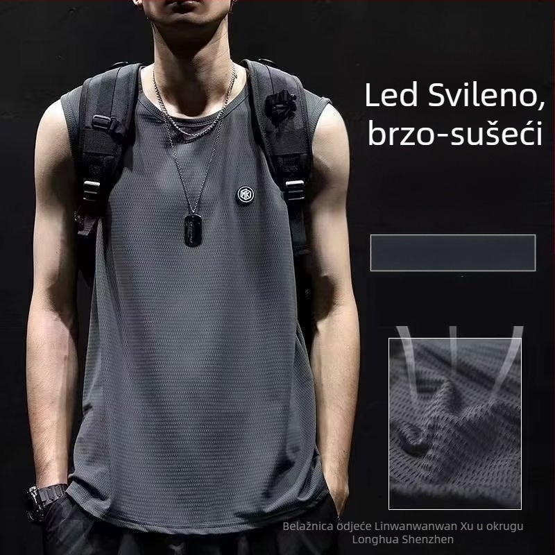 Sportski prsluk s kamuflažnim uzorkom, slobodan kroj, digitalni tisak na poliesteru, bez rukava