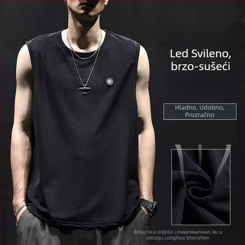 Sportski prsluk s kamuflažnim uzorkom, slobodan kroj, digitalni tisak na poliesteru, bez rukava