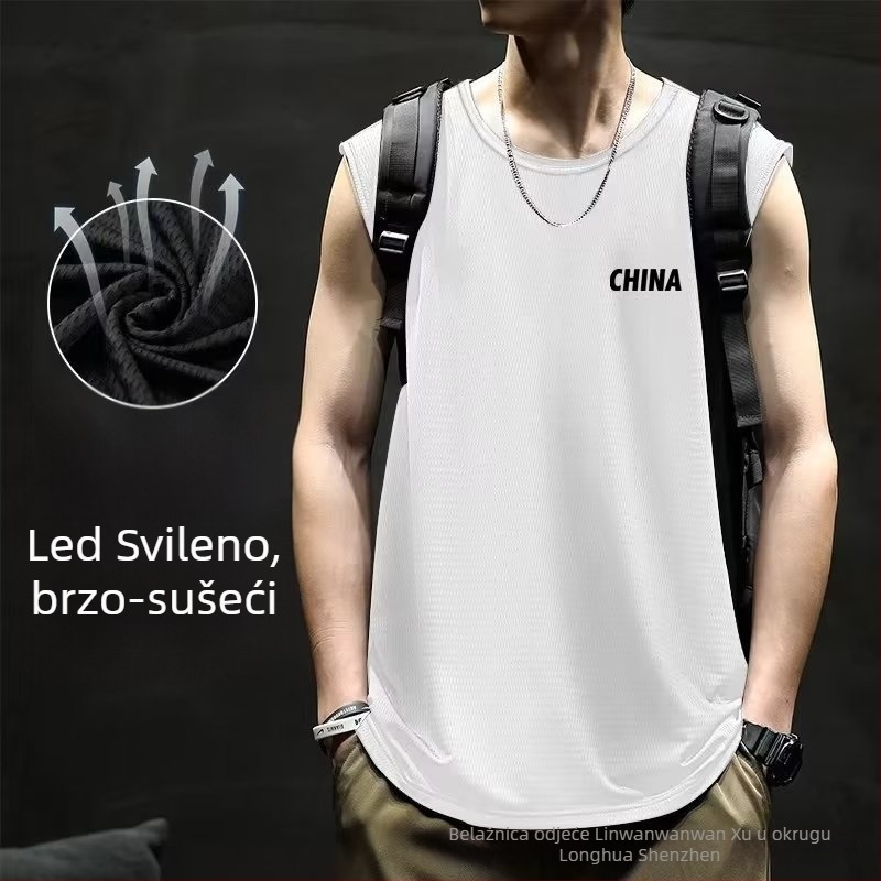 Sportski prsluk s kamuflažnim uzorkom, slobodan kroj, digitalni tisak na poliesteru, bez rukava