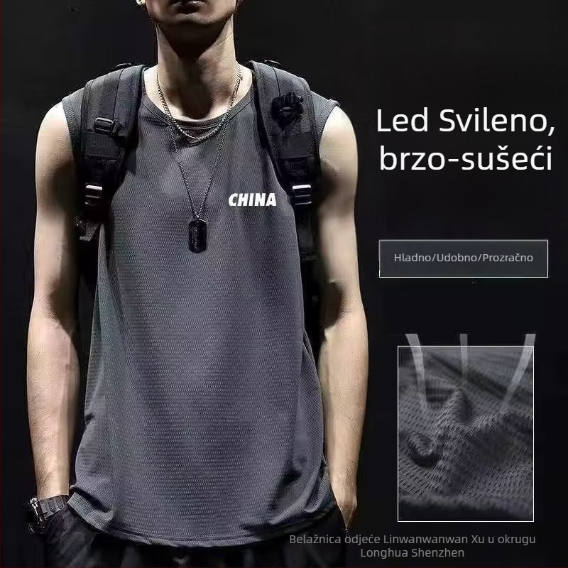 Sportski prsluk s kamuflažnim uzorkom, slobodan kroj, digitalni tisak na poliesteru, bez rukava