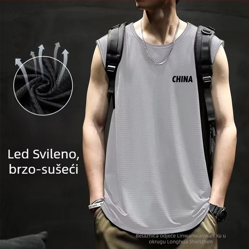 Sportski prsluk s kamuflažnim uzorkom, slobodan kroj, digitalni tisak na poliesteru, bez rukava