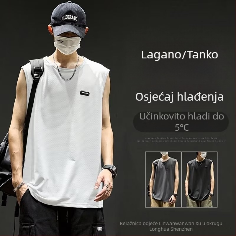 Sportski prsluk s kamuflažnim uzorkom, slobodan kroj, digitalni tisak na poliesteru, bez rukava