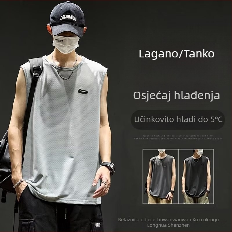 Sportski prsluk s kamuflažnim uzorkom, slobodan kroj, digitalni tisak na poliesteru, bez rukava