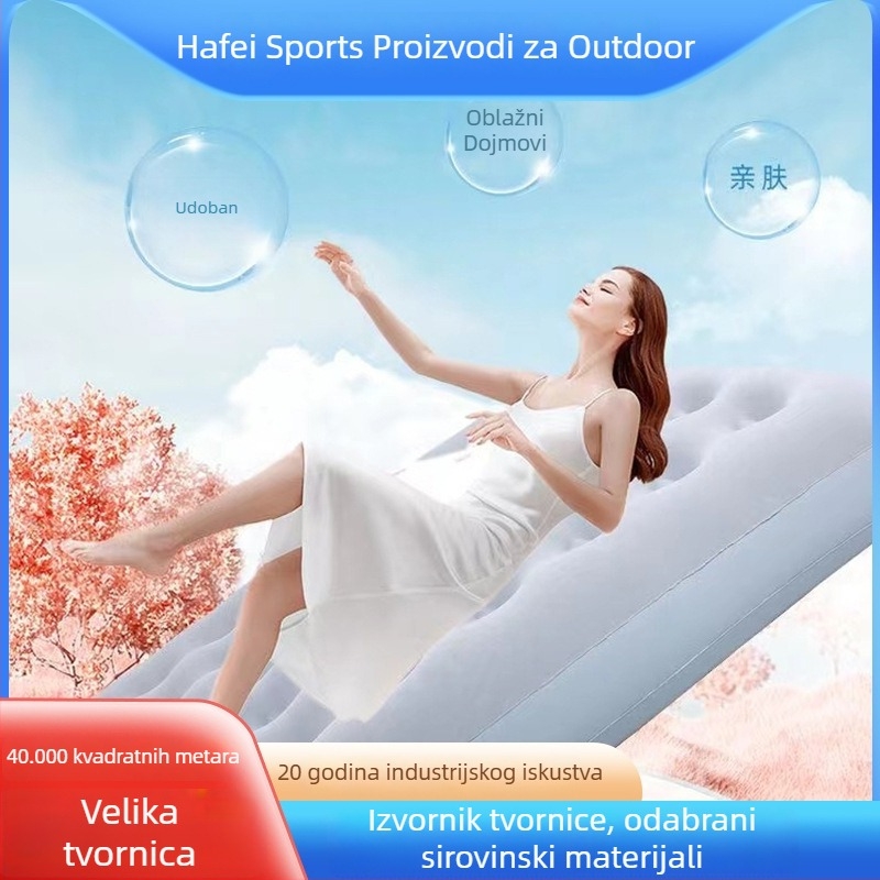 Naduvljivo ležište za kampiranje i kućnu upotrebu, veliko prenosno zračno madrac (Površina: kompozitna tkanina)