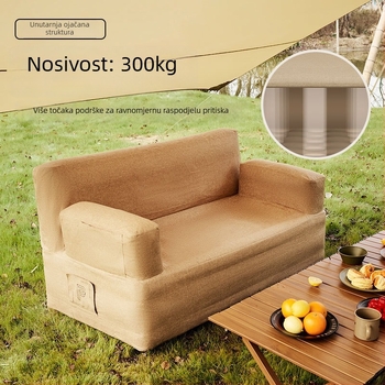 Dvostruki napuhiva kauč za kampiranje, lagan za nošenje i skladištenje, težina 5.6 kg, nosivost 300 kg, Oxford tkanina