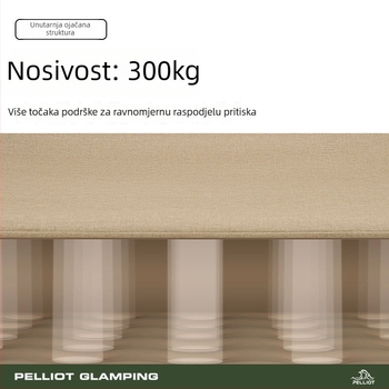Dvostruki napuhiva kauč za kampiranje, lagan za nošenje i skladištenje, težina 5.6 kg, nosivost 300 kg, Oxford tkanina