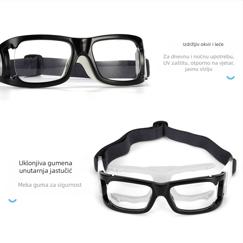 Sportske naočale 018: okvir za košarku, PC materijal, podesiva dioptrija, pogodno za košarku, nogomet, trčanje, vožnju biciklom, golf