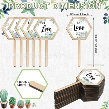 Drvene etikete za biljke od boxwooda, marka Great success, kategorija Biljke, stil Moderna jednostavnost