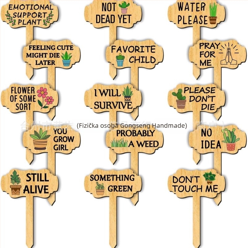 Drvene etikete za biljke od boxwooda, marka Great success, kategorija Biljke, stil Moderna jednostavnost