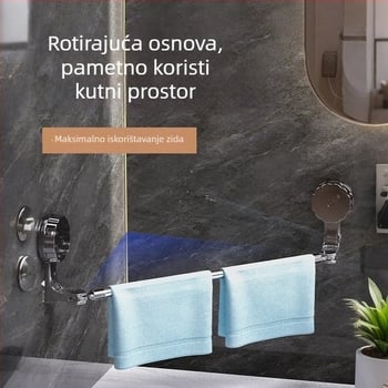 Držač za ručnike sa usisnom čašom, bez bušenja, proširivi za kupaonicu, plastični