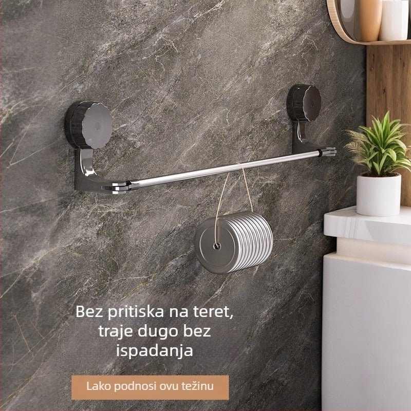 Držač za ručnike sa usisnom čašom, bez bušenja, proširivi za kupaonicu, plastični