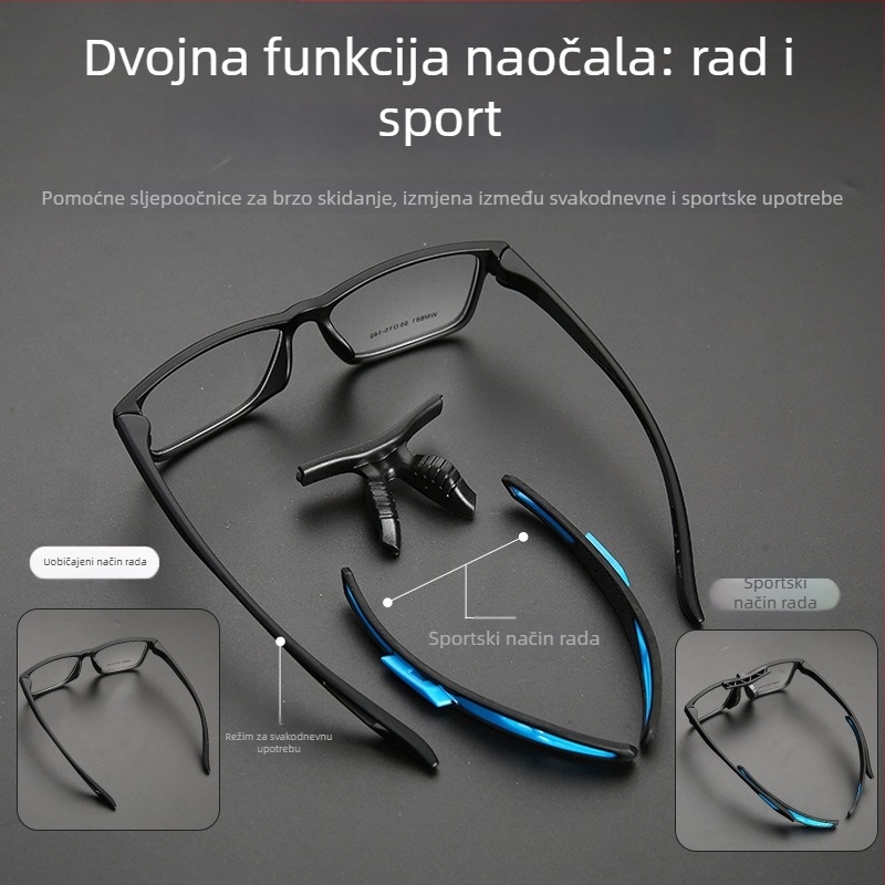 Unisex antifog vanjske sportske naočale, kompatibilne s dioptrijskim lećama i zaštitne naočale otporne na eksplozije, okvir za nogomet/basketball TR903
