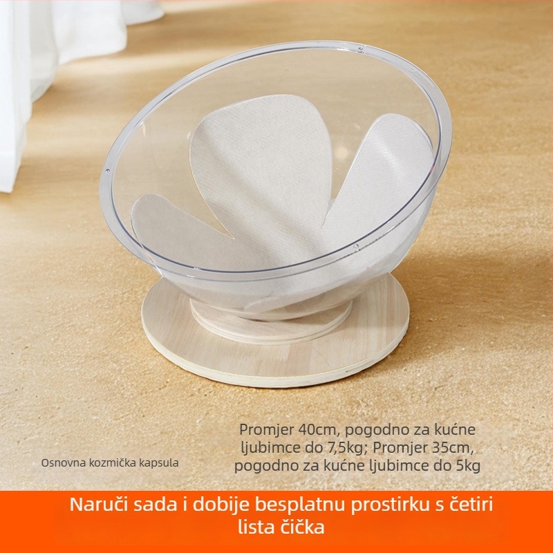 Mačje gnijezdo u obliku svemirske kapsule, akril, Dream cat