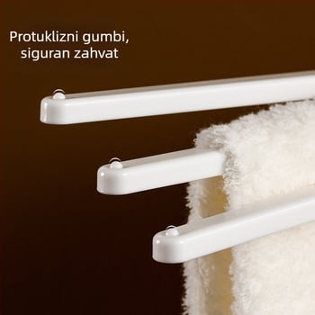 FaSoLa zidni držač ručnika, rotirajući kupaonski stalak za skladištenje, bez bušenja, ABS