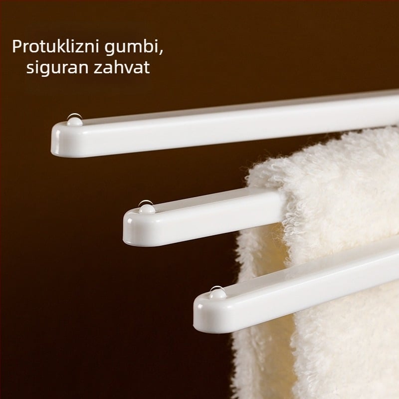 FaSoLa zidni držač ručnika, rotirajući kupaonski stalak za skladištenje, bez bušenja, ABS