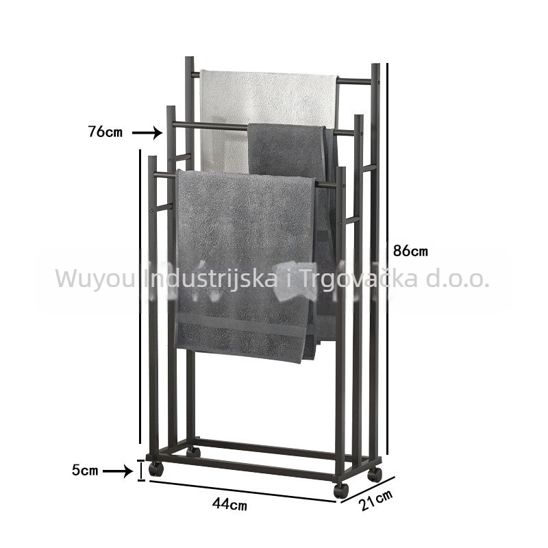 Stojak za ručnike, metalni, elektroplatirani završetak, 3-etažni, moderni minimalistički stil, skladištenje, nosivost 15 kg, brend Excellent