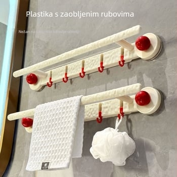 Zidni držač za ručnike s bezbučnim ugradnjom i usisnom čašom, za kupaonicu, plastičan, 200 komada u kutiji