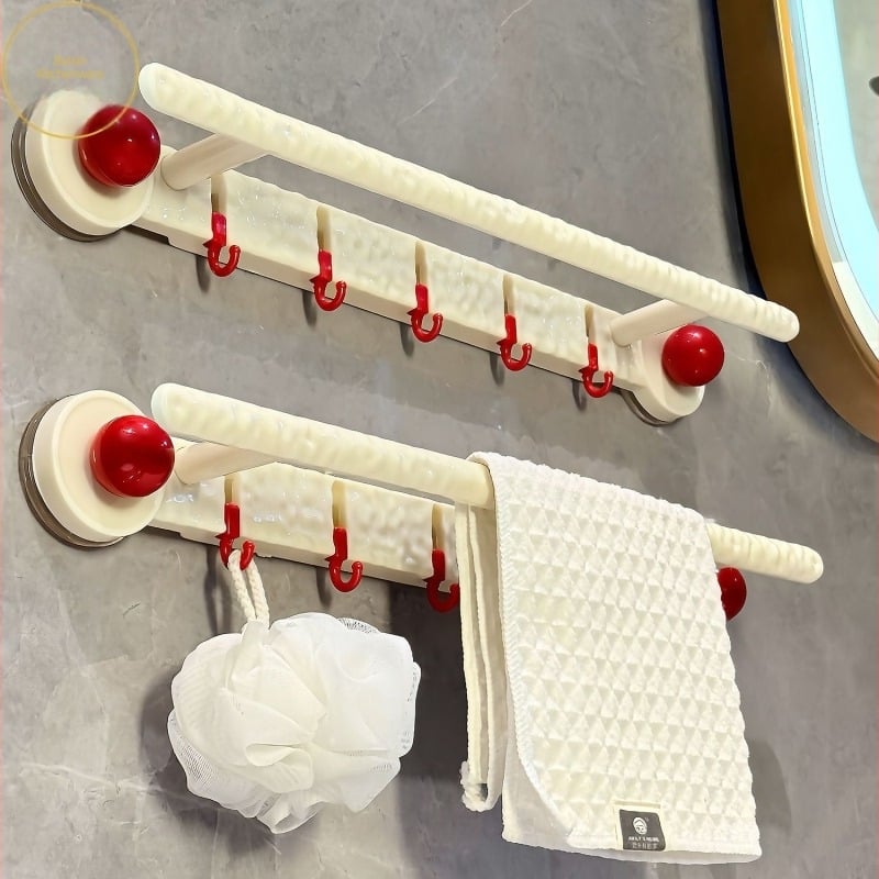 Zidni držač za ručnike s bezbučnim ugradnjom i usisnom čašom, za kupaonicu, plastičan, 200 komada u kutiji