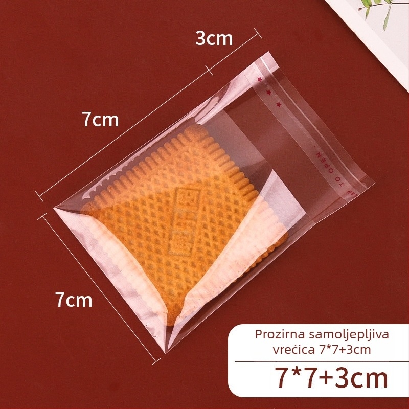 Torba za pakiranje keksa sa samoljepljivim zatvaranjem, mat dizajn snježnih pahuljica, prehrambeni kompozitni materijal