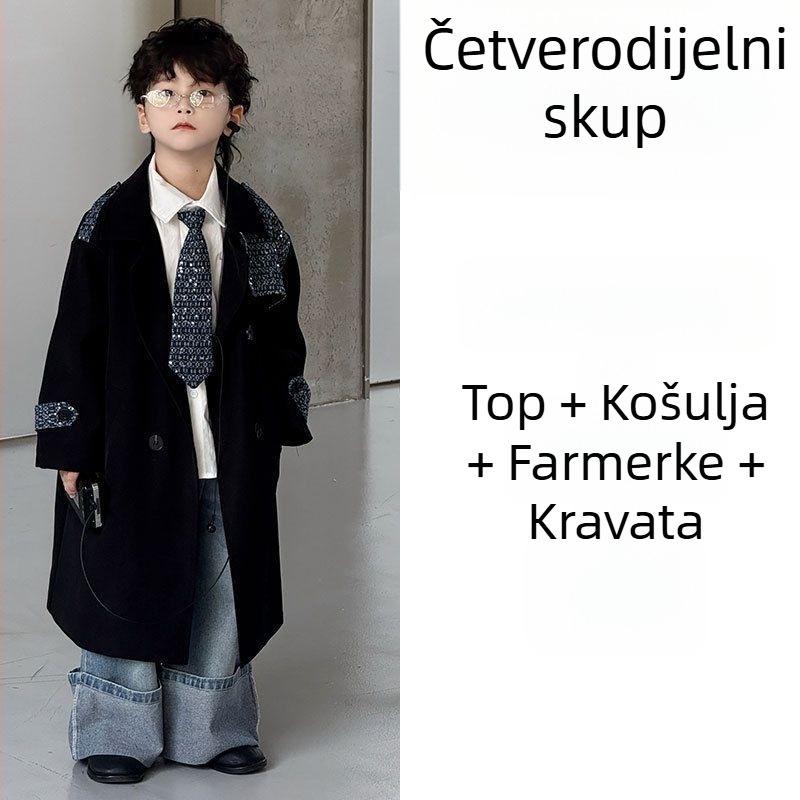 Kaput u korejskom stilu, jednoslojni uzorak, Modal tkanina, glavni materijal: krzno zeca, kopčanje na jedan red gumba, ovratnik tip sakoa