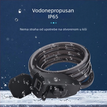 Katanac za bicikl s protiv krađe, elektroničko zaključavanje, Bluetooth i otisak prsta, prijenosno — Model Mountain bike lock, Težina 272 g, Stil moderni minimalistički