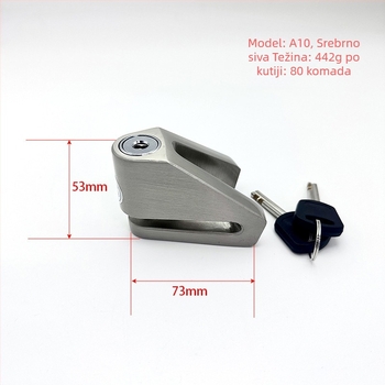 Dai ling lock A10 Anti-kradna disk kočnica brava od cinkove legure, za bicikl, motor i električno vozilo, 442 g, moderan minimalistički stil