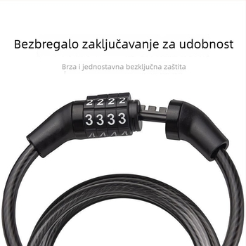 Lanac za zaključavanje s kodom za planinski bicikl s čeličnim kabelom, protiv krađe, univerzalni za bicikle