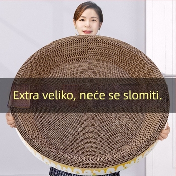 Grebalica za mačke s integriranim skloništem, ovalna igračka od Kraft papira, model PJY-001, jednostavan stil