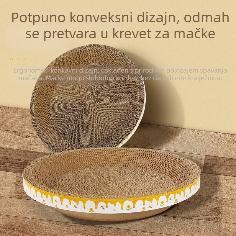 Grebalica za mačke s integriranim skloništem, ovalna igračka od Kraft papira, model PJY-001, jednostavan stil