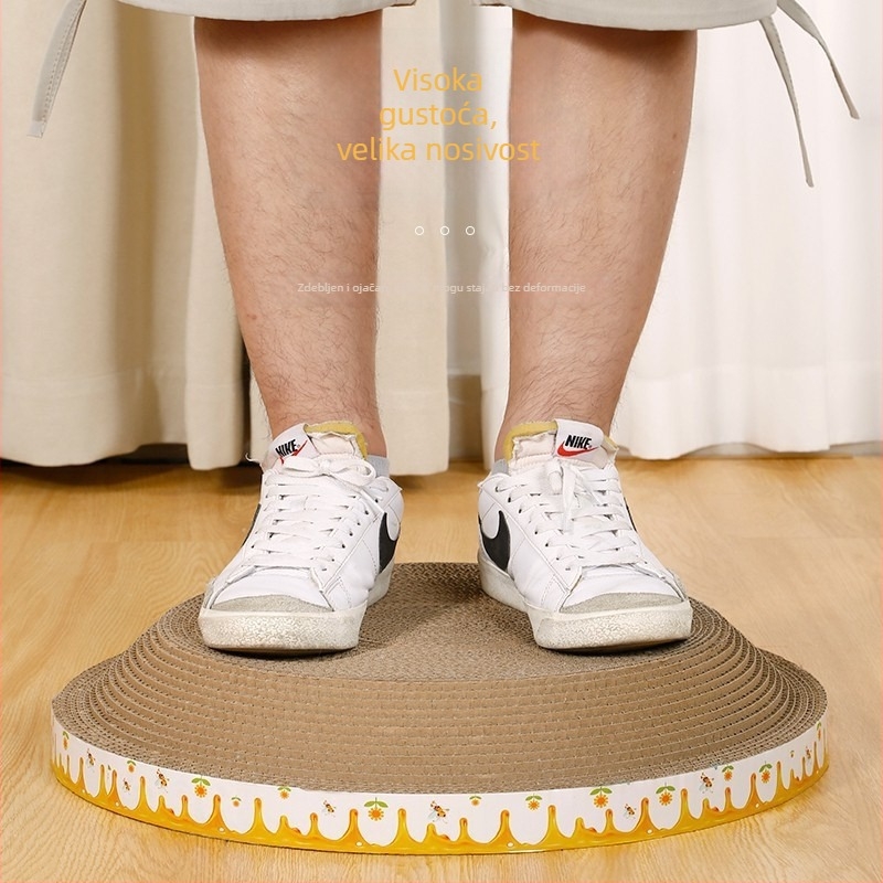 Grebalica za mačke s integriranim skloništem, ovalna igračka od Kraft papira, model PJY-001, jednostavan stil