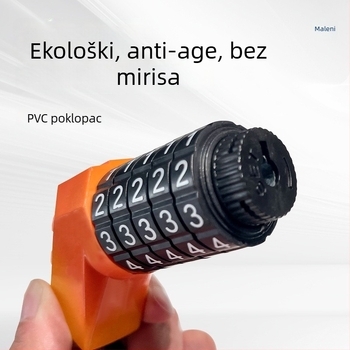 Kožni prstenasti zaključavac za bicikl i električno vozilo, petocifreni kombinacijski zaključavač, PVC, 330 g, moderan stil
