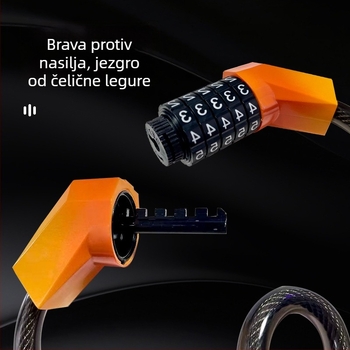 Kožni prstenasti zaključavac za bicikl i električno vozilo, petocifreni kombinacijski zaključavač, PVC, 330 g, moderan stil