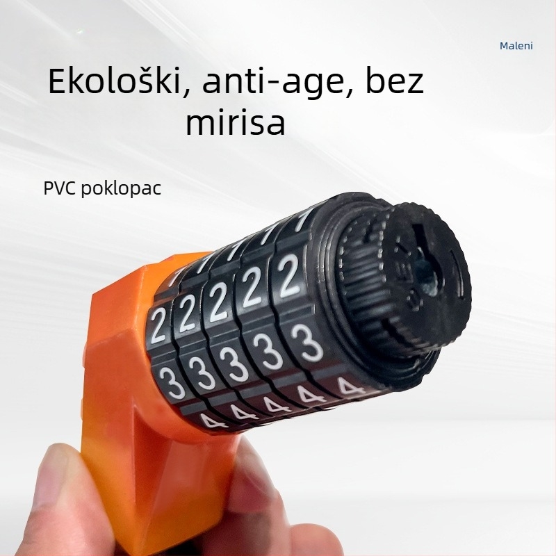 Kožni prstenasti zaključavac za bicikl i električno vozilo, petocifreni kombinacijski zaključavač, PVC, 330 g, moderan stil