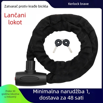 Kirk KKCL32 lančani katantan za bicikle i motocikle — čelik, ABS, otporna na probijanje platna, 640 g