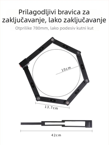 Quanxin sklopivi biciklistički lokot s lozinkom – protiv krađe, kompatibilan s cestovnim, planinskim i električnim biciklima