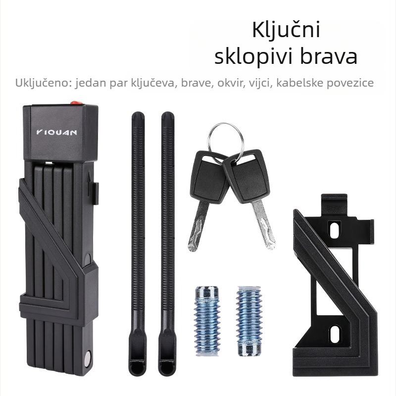 Quanxin sklopivi biciklistički lokot s lozinkom – protiv krađe, kompatibilan s cestovnim, planinskim i električnim biciklima