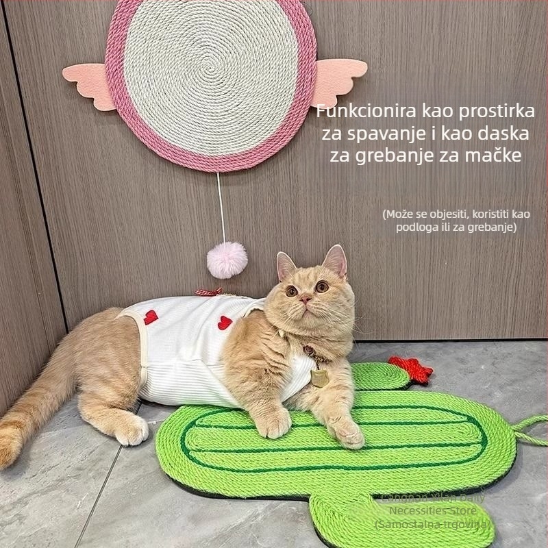 Ploča za grebanje mačaka od sisala — zidna, uspravna, bez ispuštanja vlakana, izdržljiva igračka za grebanje