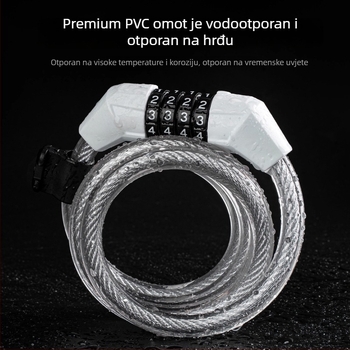 Tosuod brava za bicikl s 4-znamenkastom lozinkom, čelični kabel, prijenosna